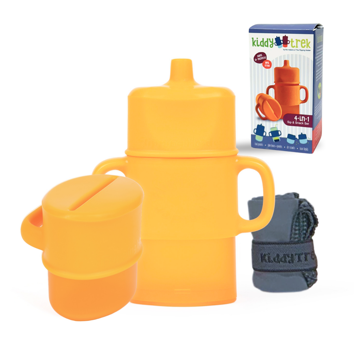 KiddyTrek 4-in-1 Sip & Snack Set - Food Pouch & Juice Box Holder, Snack Cup, Sip nursing & feeding additional product view
