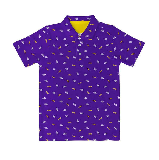 LSU Tigers Logo Short Sleeve Polo Shirt - Vive La Fete
