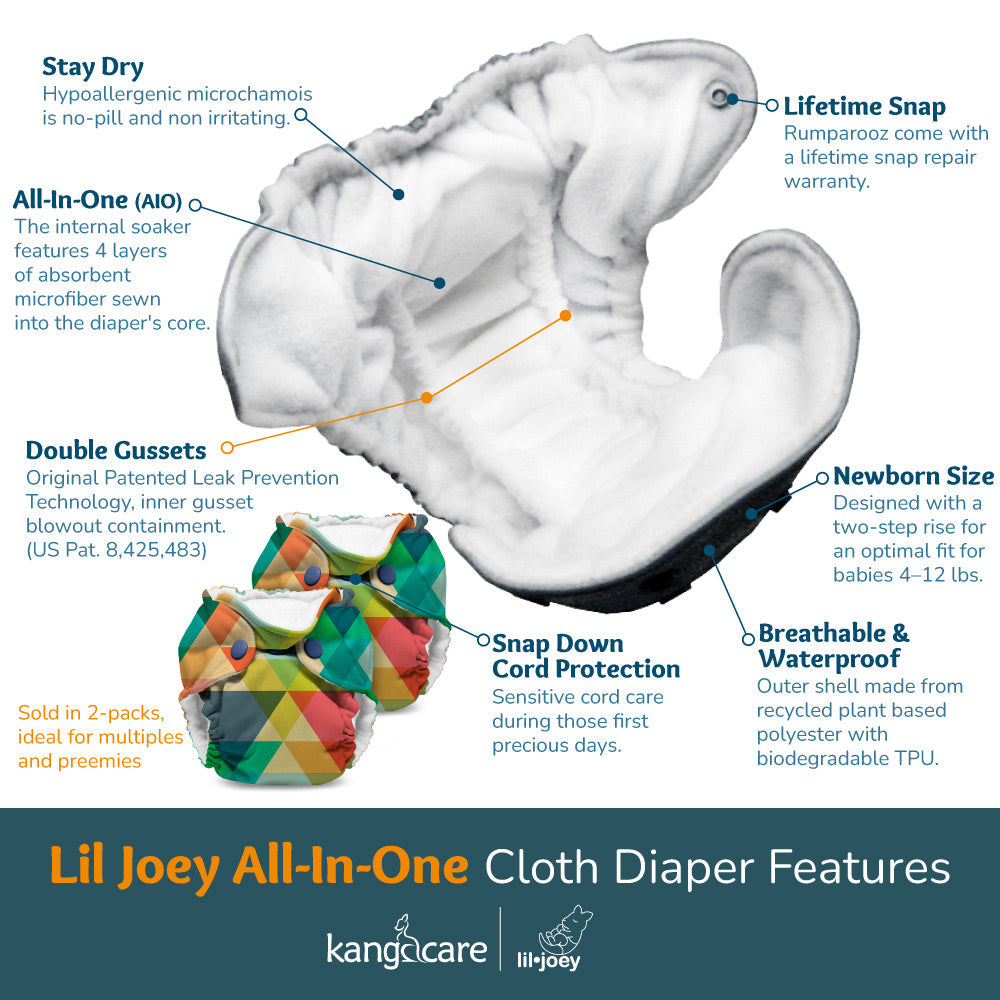 Lil Joey All In One Cloth Diaper (2 pk) - WeeHoo