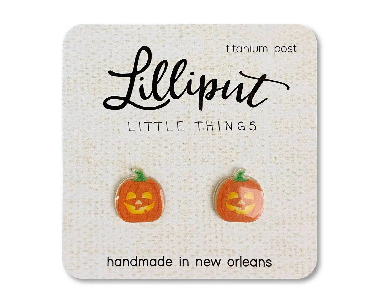 Jack O' Lantern Earrings front view