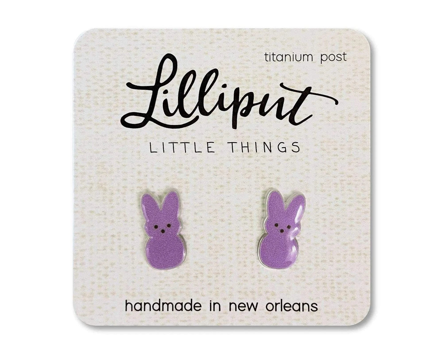 Marshmallow Easter Bunny Earrings back view