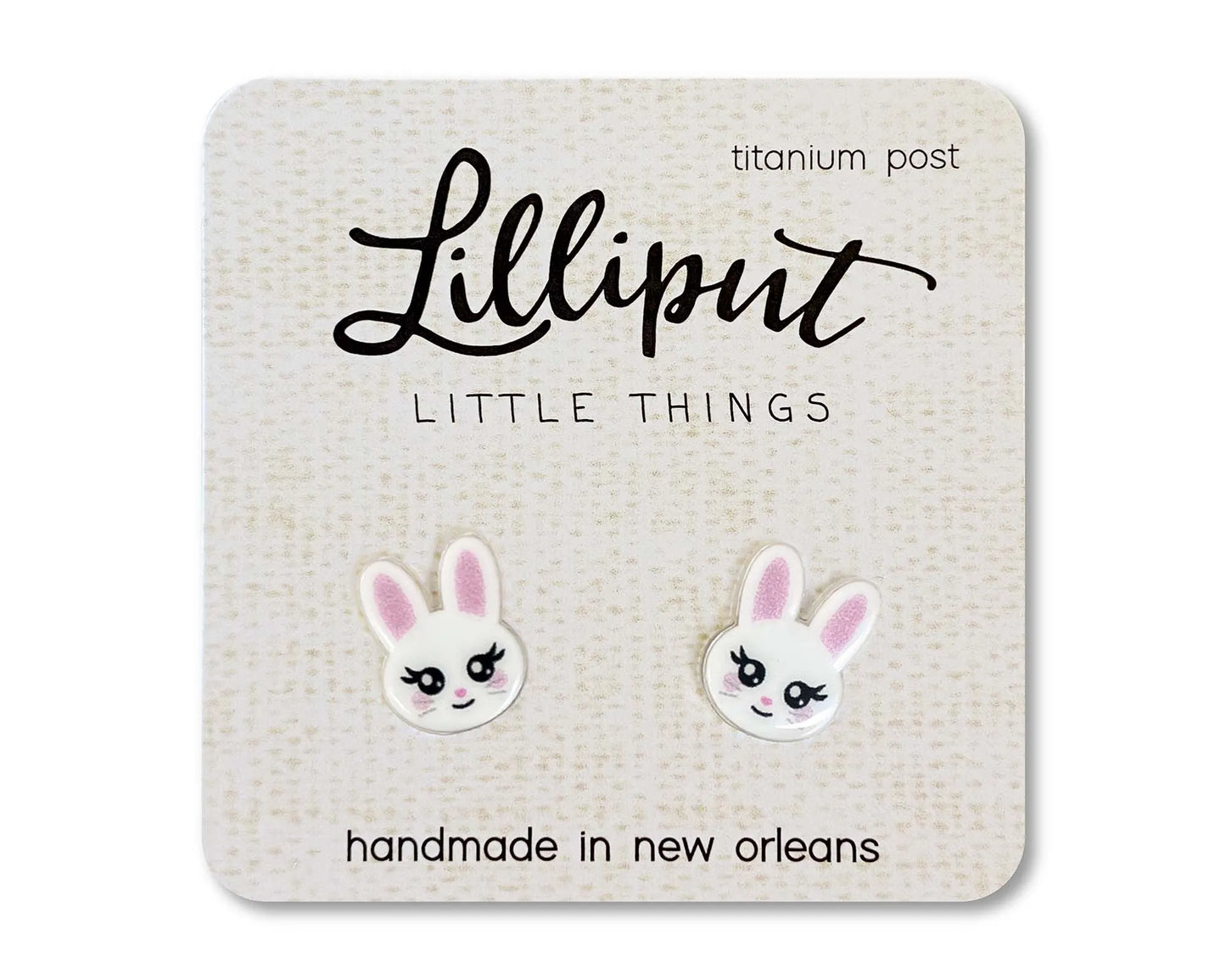 Lilliput Little Things - White Bunny Earrings