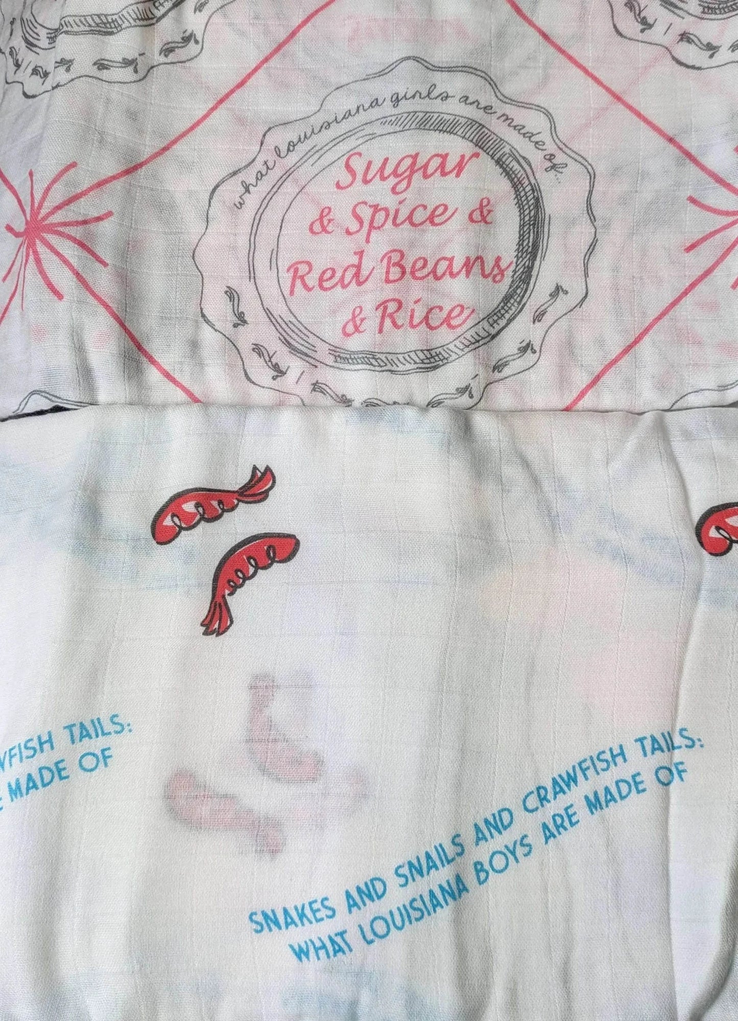 Louisiana Girls Swaddle Blanket side view