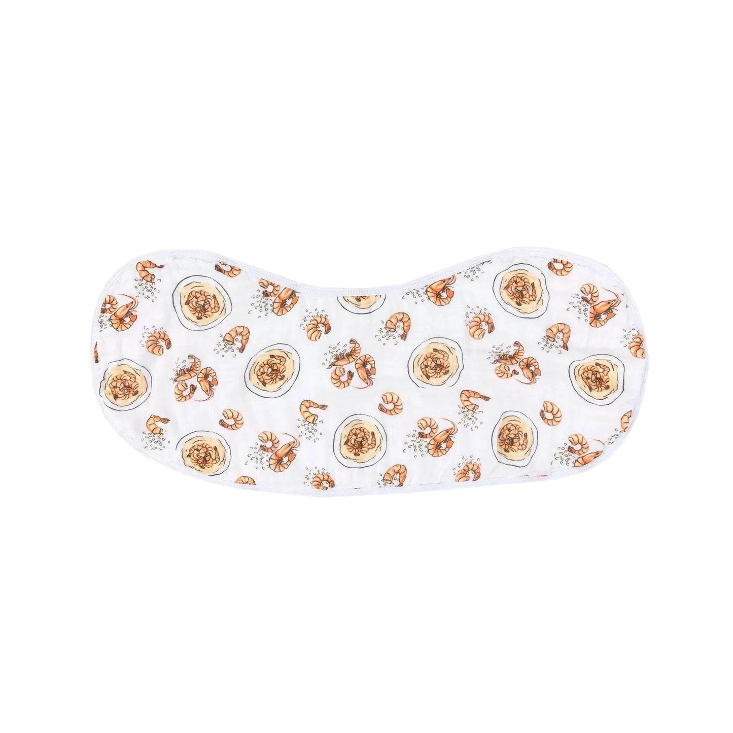 Shrimp 'n' Grits burp cloth back view