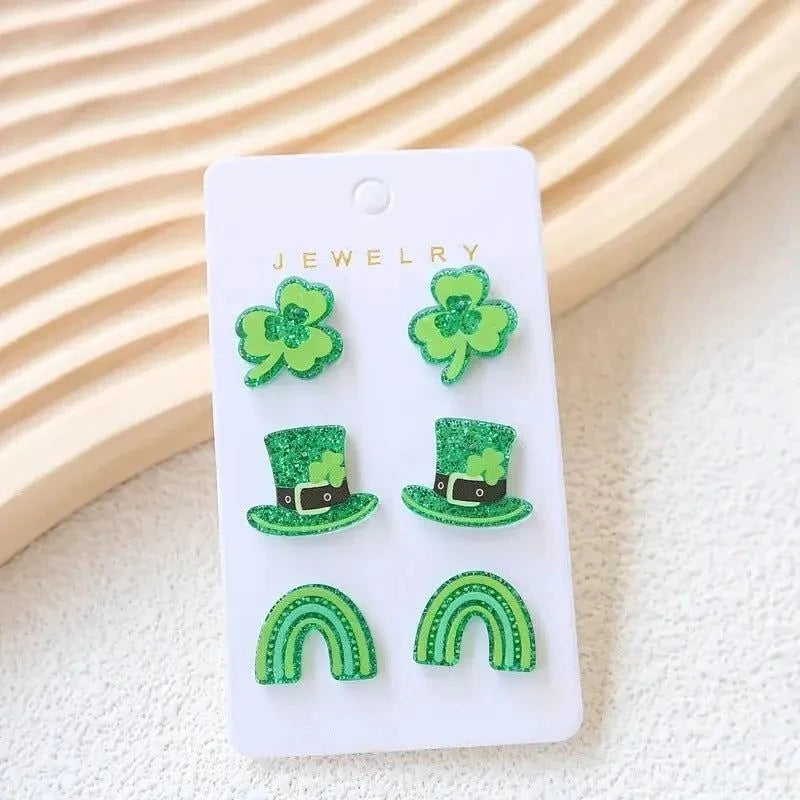 Luck of the Irish Earring Set - 3 Pair back view