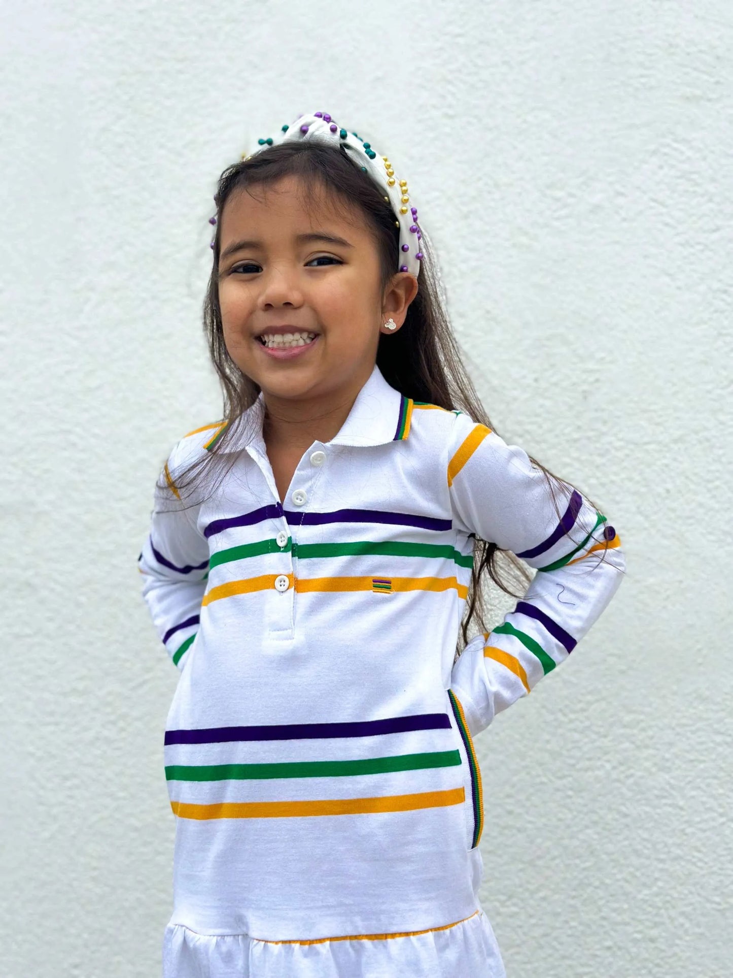 Mardi Gras Creations - White Infinity Youth Dress