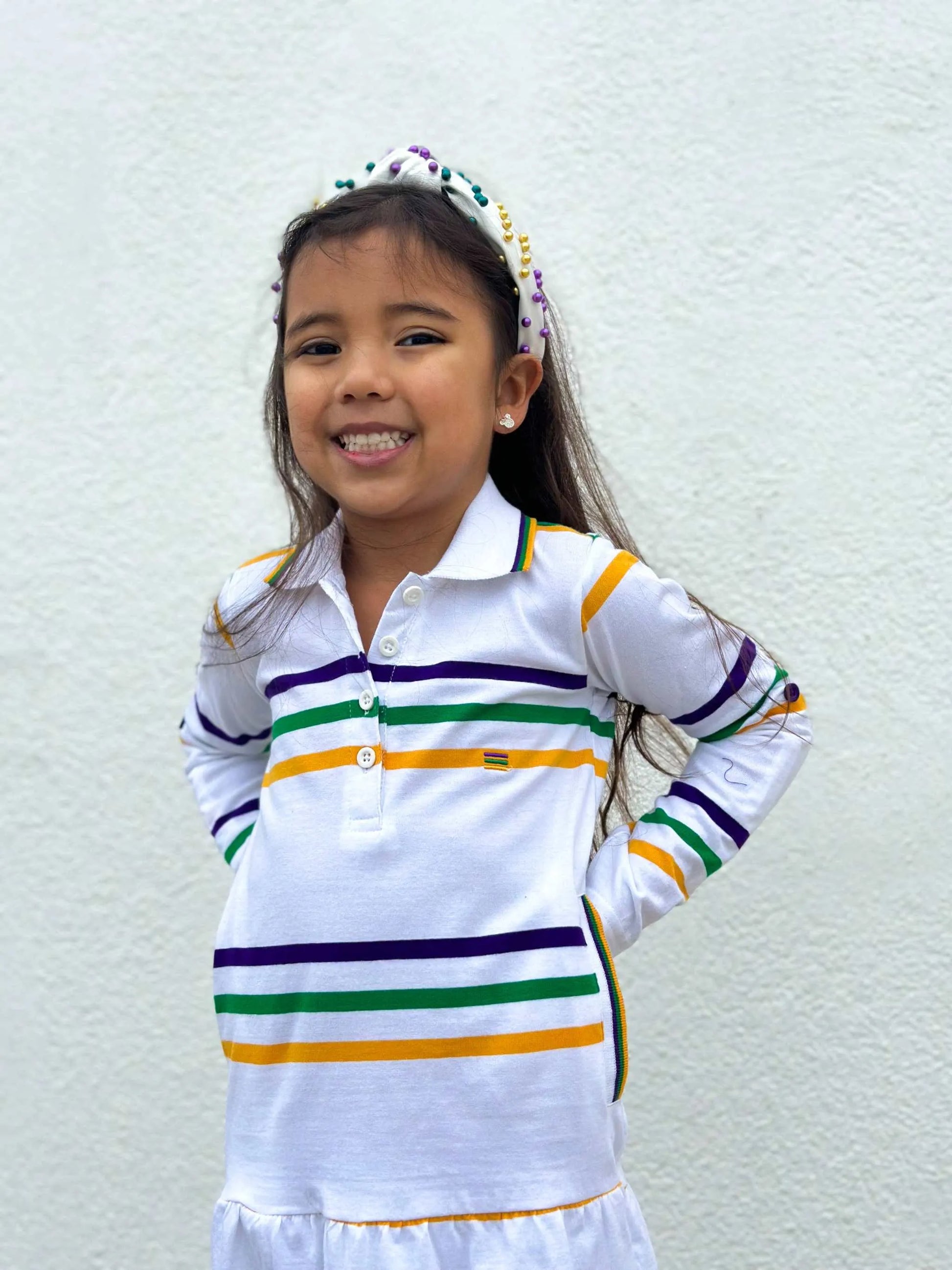 Mardi Gras Creations - White Infinity Youth Dress
