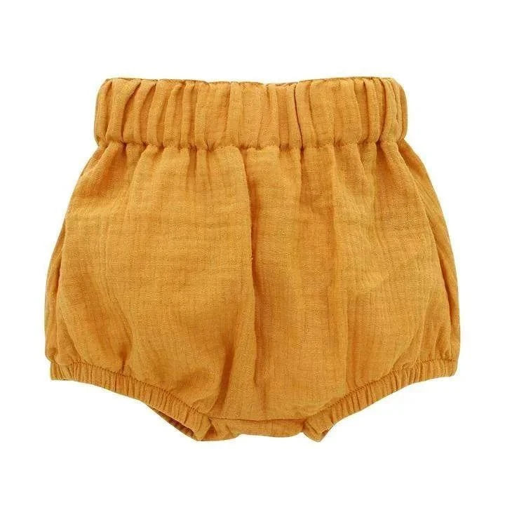 Mustard Muslin Cotton Bloomers shorts front view