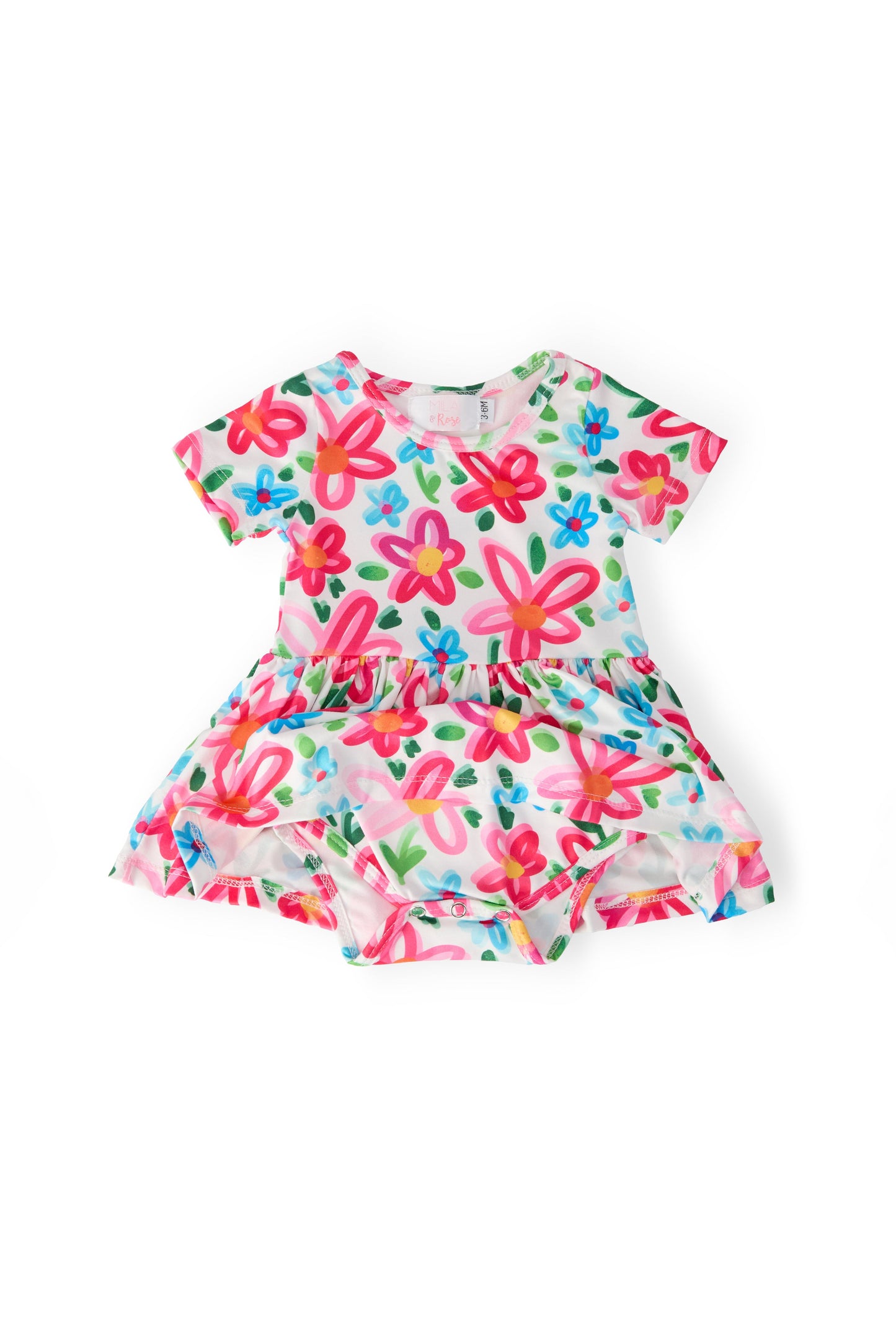 Neon Floral S/S Twirl Bodysuit