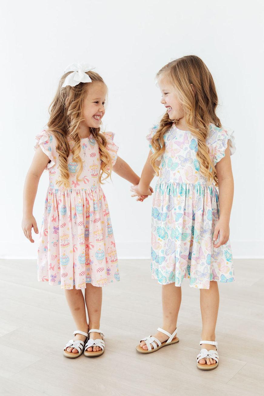 SALE Off to the Circus Flutter Sleeve Twirl Dress