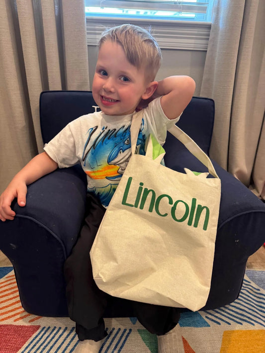 Personalized Easter Canvas Tote Bags