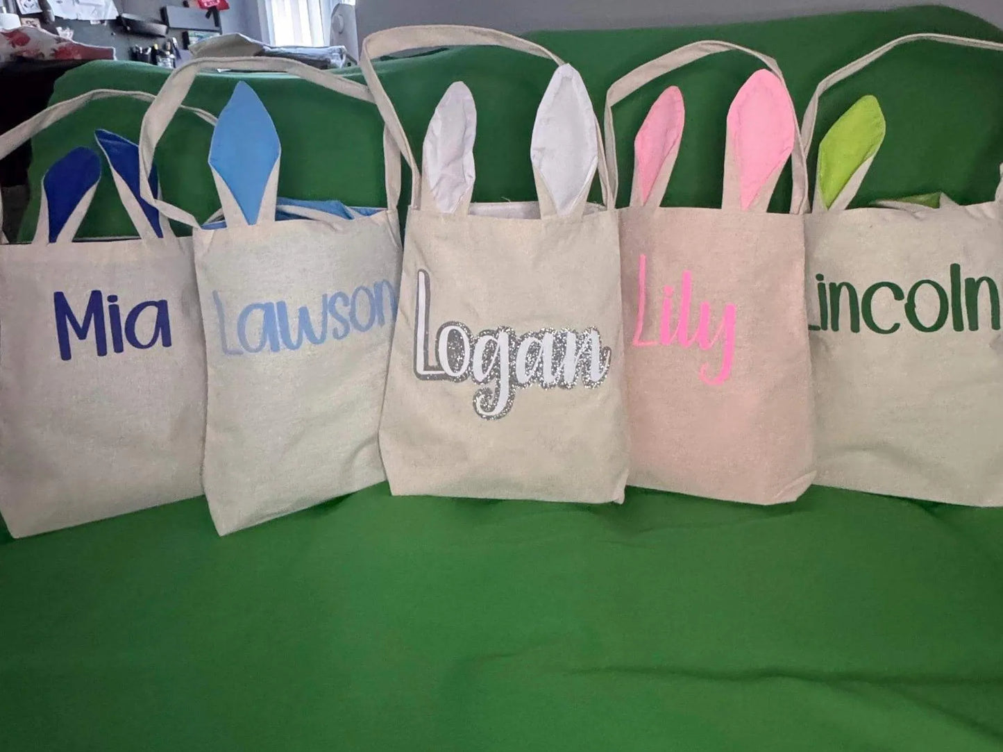 Personalized Easter Canvas Tote Bags