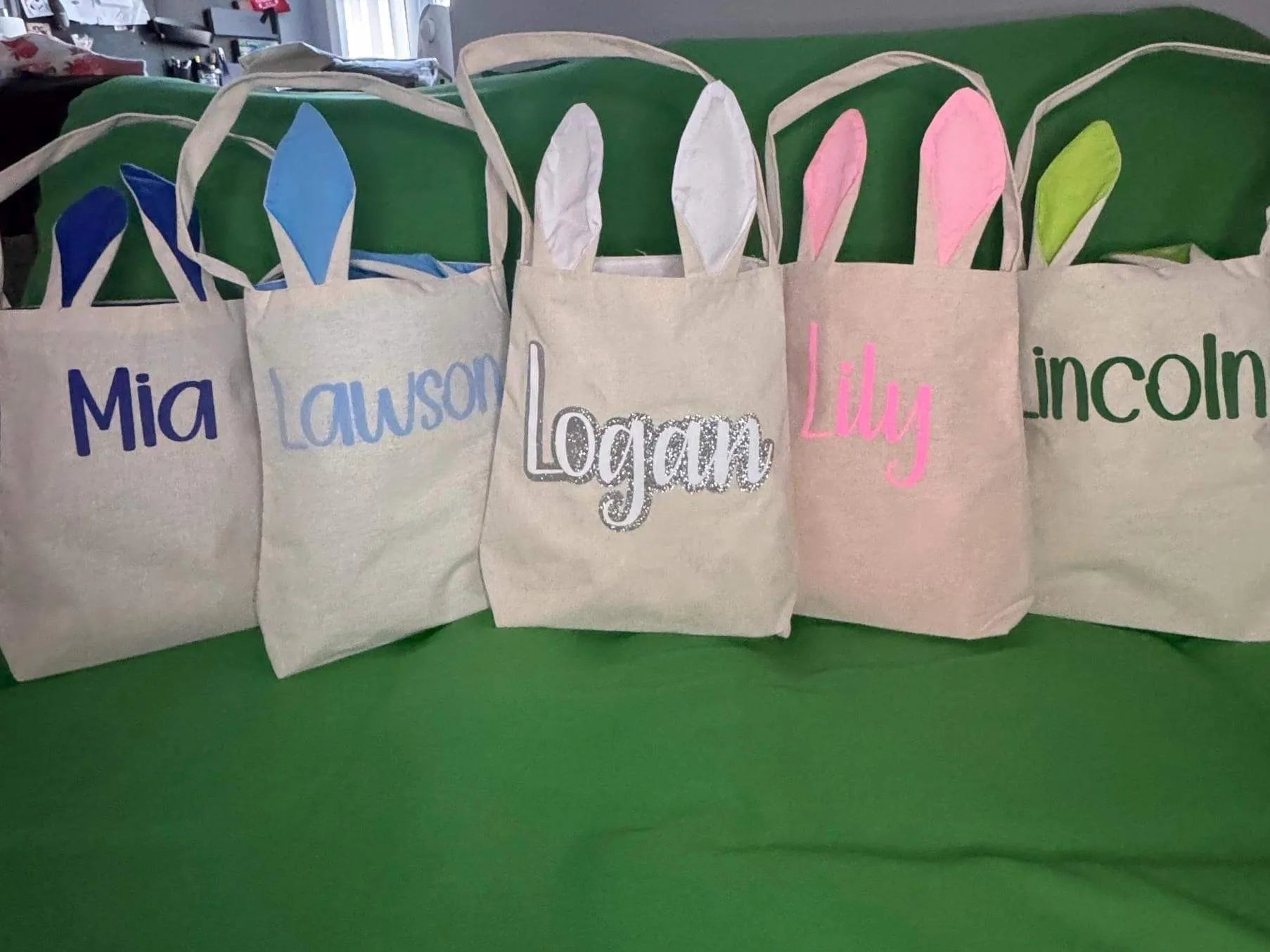 Personalized Easter Canvas Tote Bags