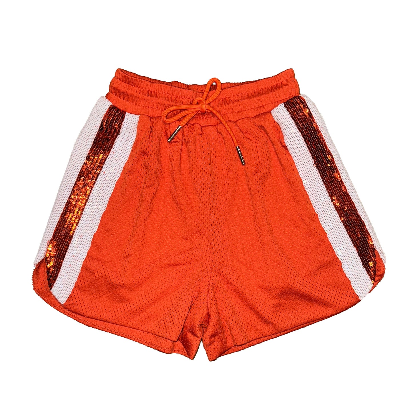 Burnt Orange and White Sequin Shorts