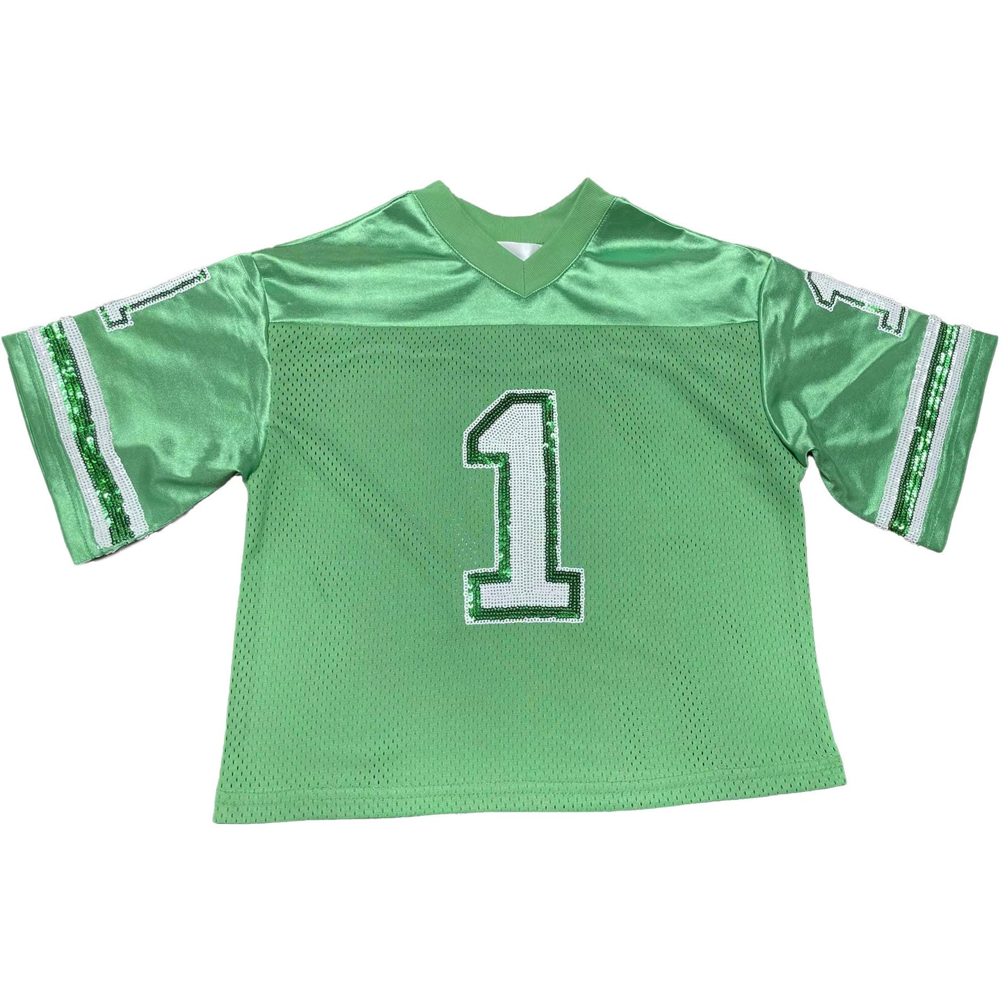 Green and White Sequin Jersey