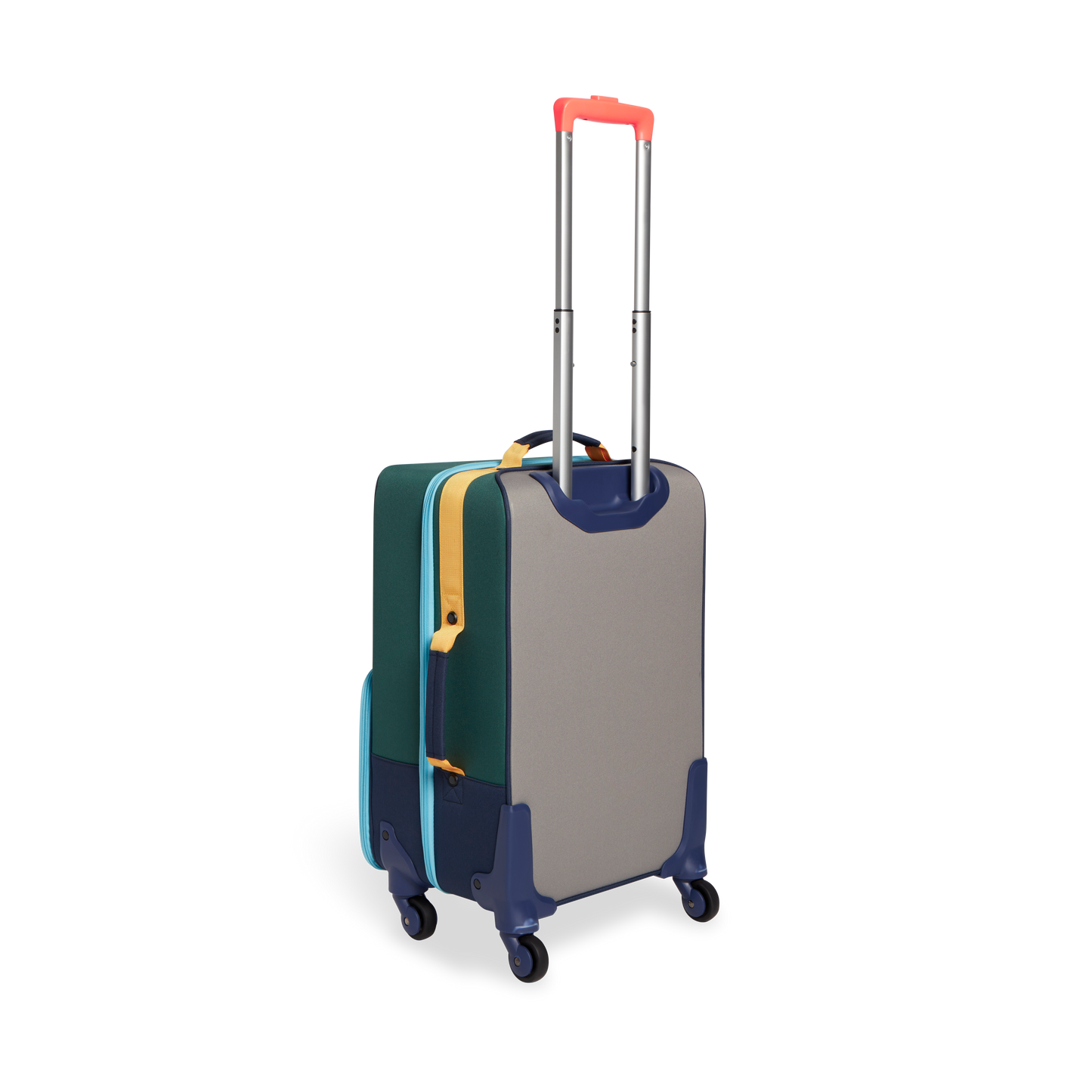Logan Carry-On Suitcase in Green/Navy, interior packed view