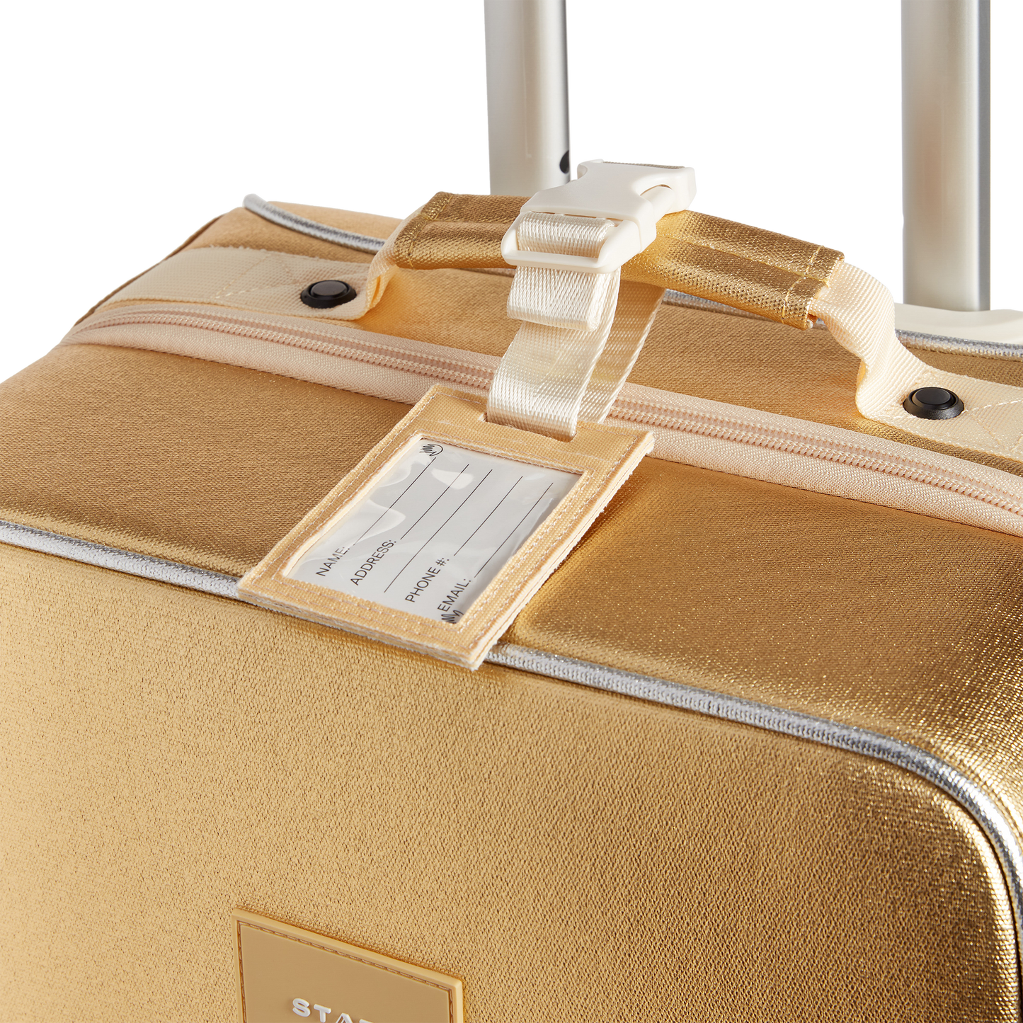 Logan Luggage Tag in Gold, ID window detail