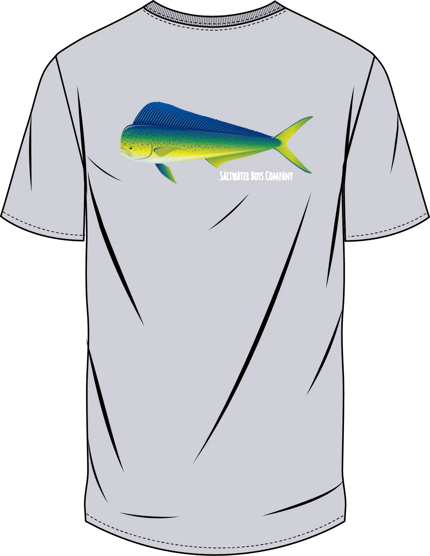Saltwater Boys Company MAHI SS Boys Graphic Tee Grey cotton short sleeve with front pocket and logo