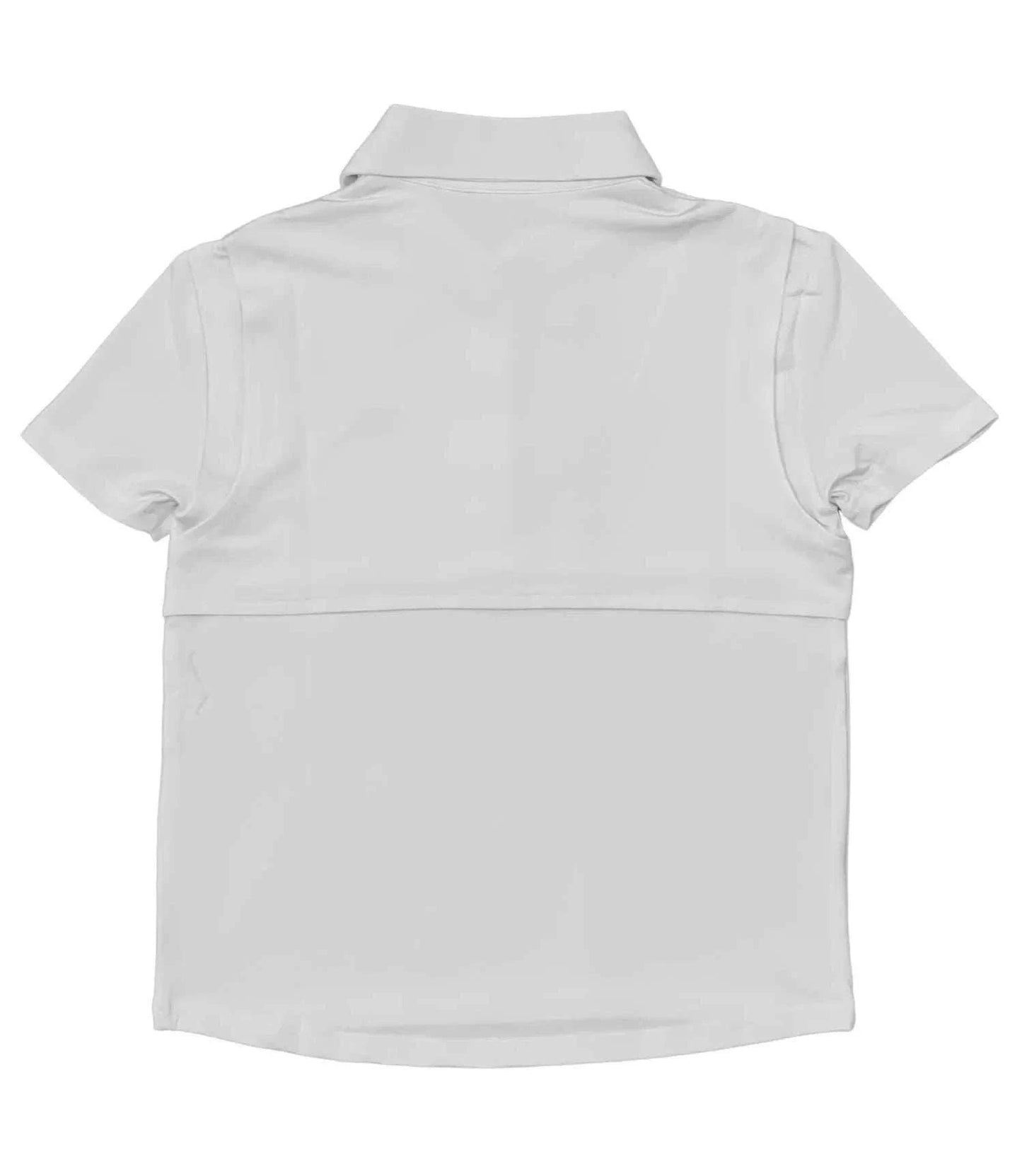 White Offshore Fishing Polo top back view