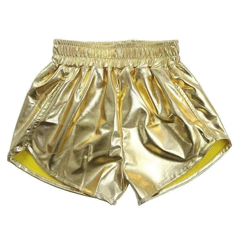 Metallic Gold Shorts front view