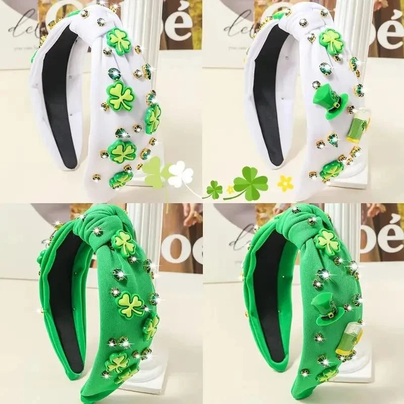 Shamrock St Patrick's Day Headband print and pattern detail
