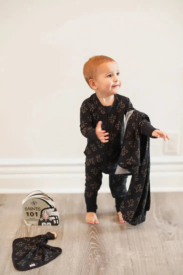 Southern Sleepies - Fleur de lis Double Zipper Bamboo Sleeper - GAME DAY