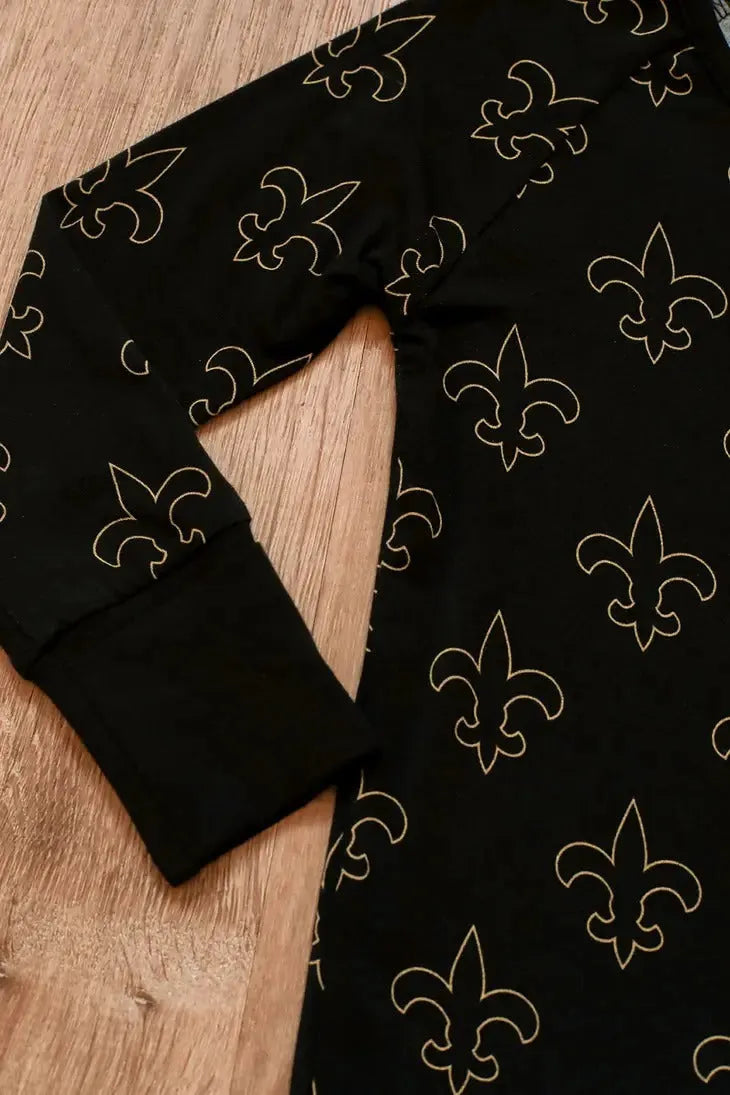 Southern Sleepies - Fleur de lis Double Zipper Bamboo Sleeper - GAME DAY