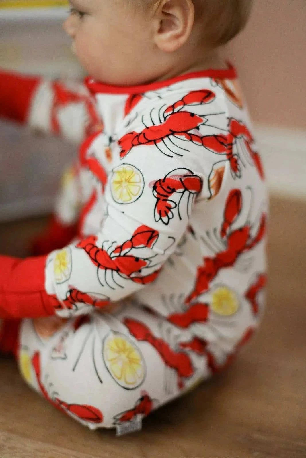 Crawfish Bamboo Swaddle Blanket detail view