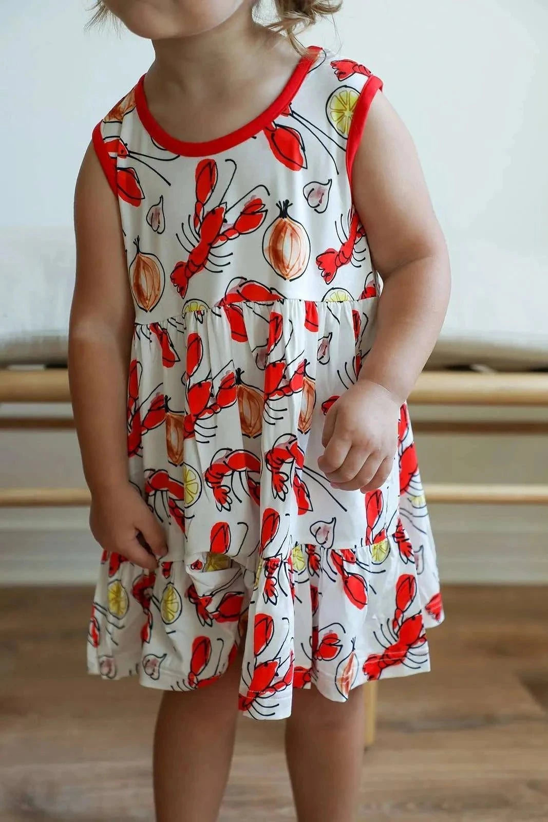 Southern Slumber crawfish twirl dress styled