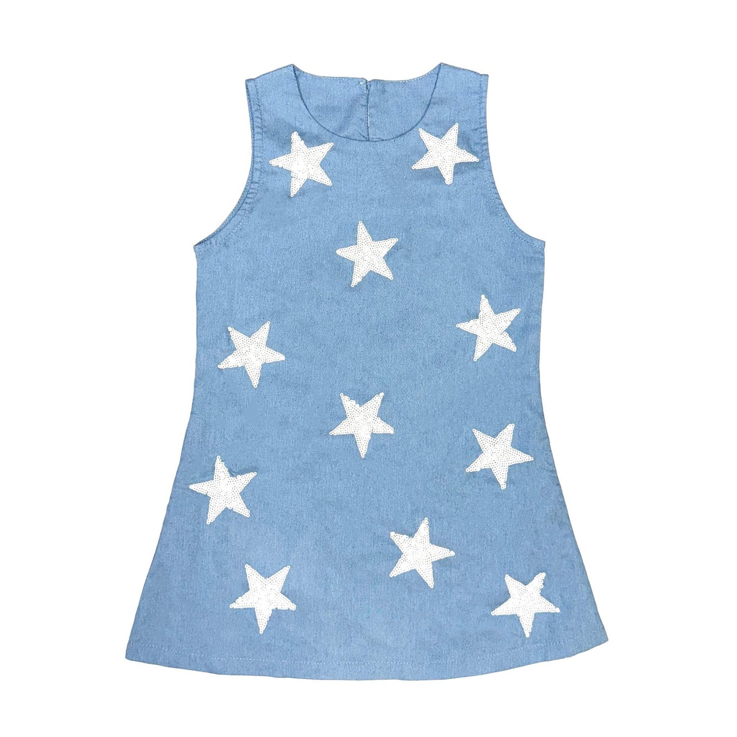 Stars Denim Dress, side view