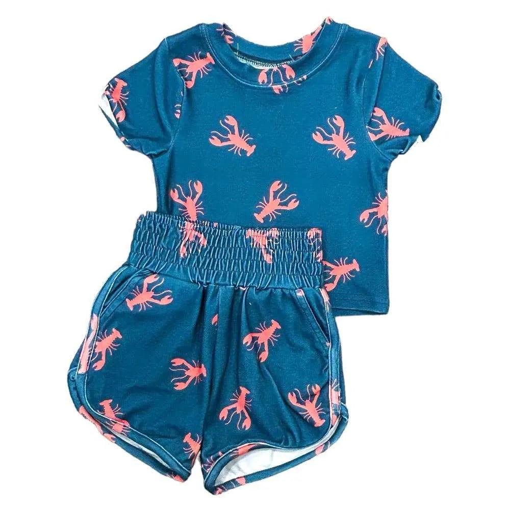 Sugar Bee Clothing Navy Crawfish 2 Piece Lounge Set