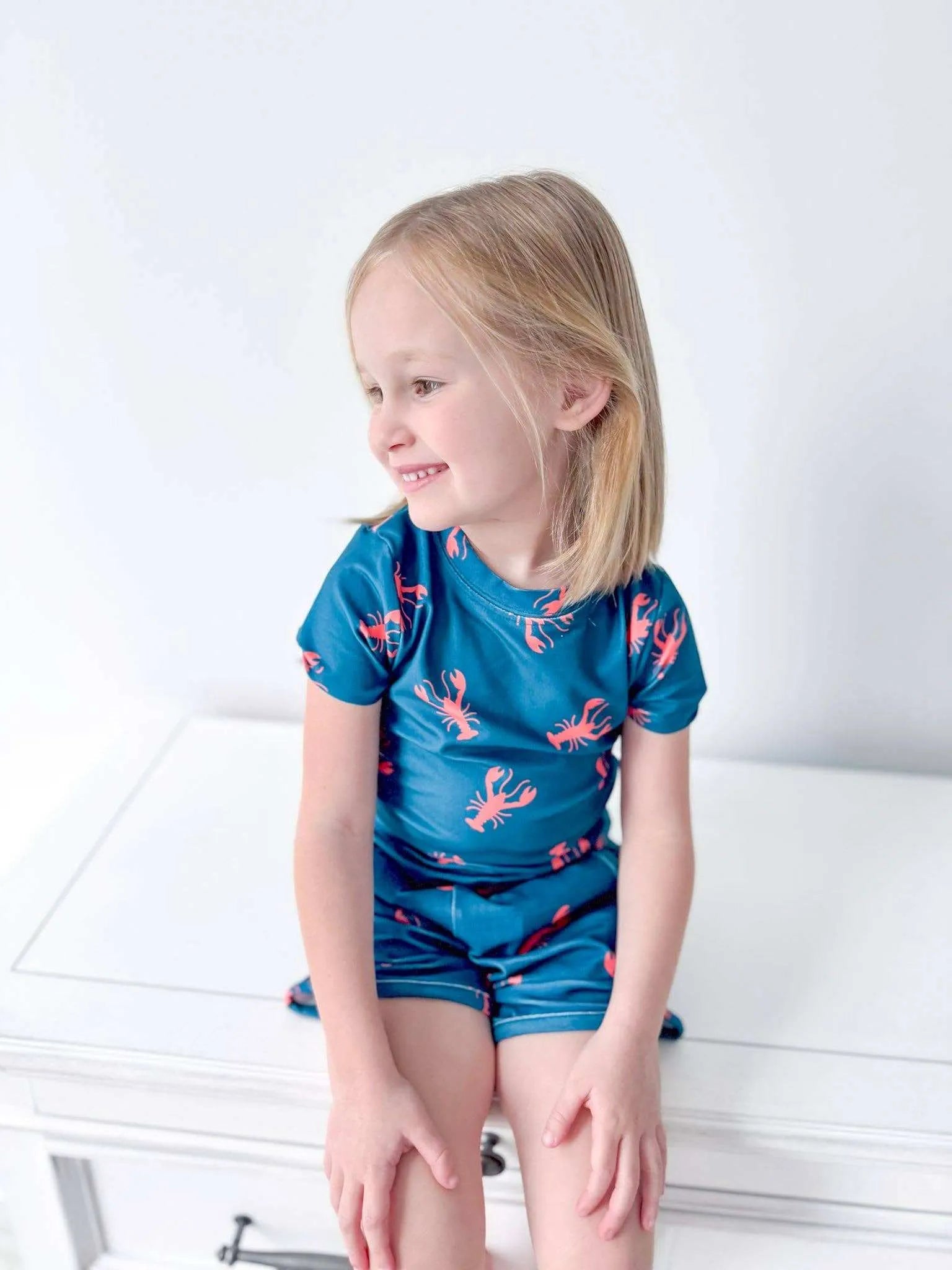 Sugar Bee Clothing Navy Crawfish 2 Piece Lounge Set