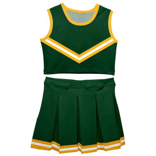 Vive La Fete - Green and Gold Game Day Sleeveless Cheerleader Set