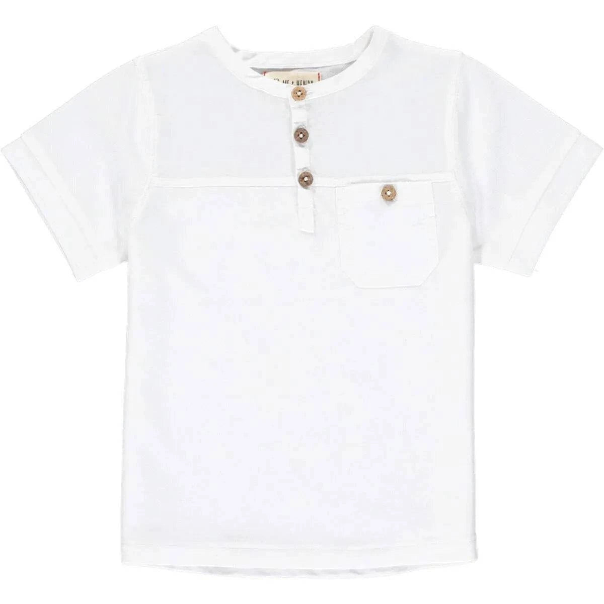 White Pique Henley - Me & Henry