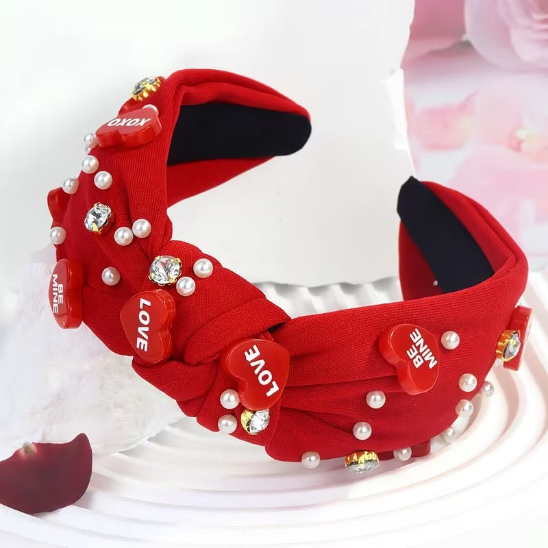 Valentine Conversation Heart Knotted Headband