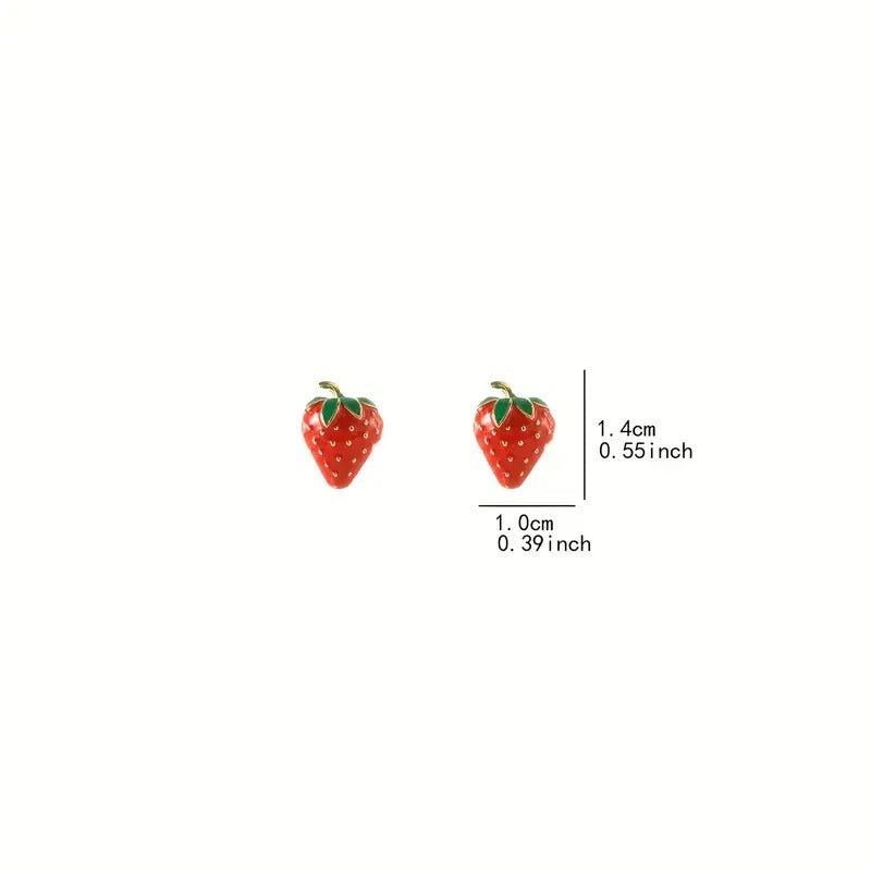 Beautiful Strawberry Stud Earrings