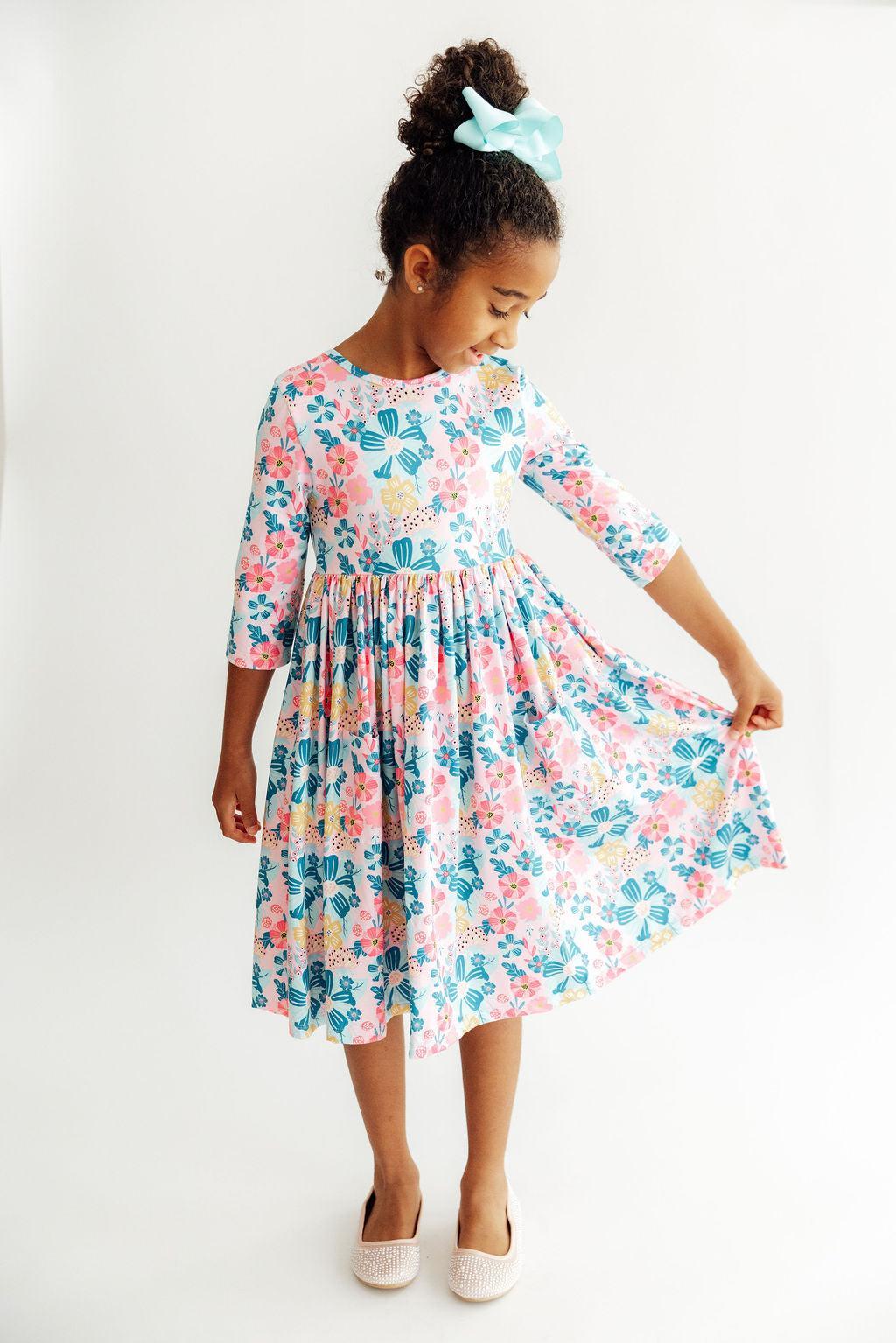Floral Garden Ruffle Cross Back Dress