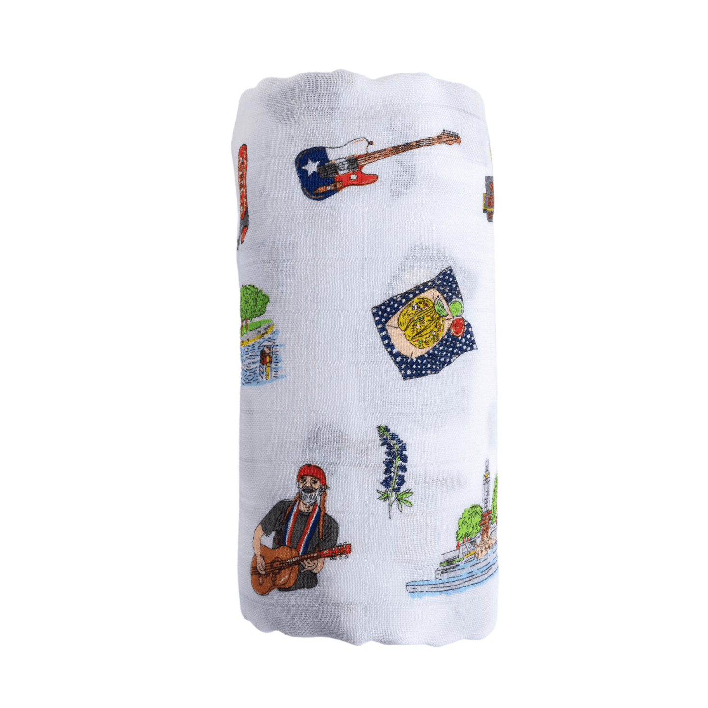 GiftSet: Austin Baby Muslin Swaddle Blanket and Burp Cloth/Bib Combo