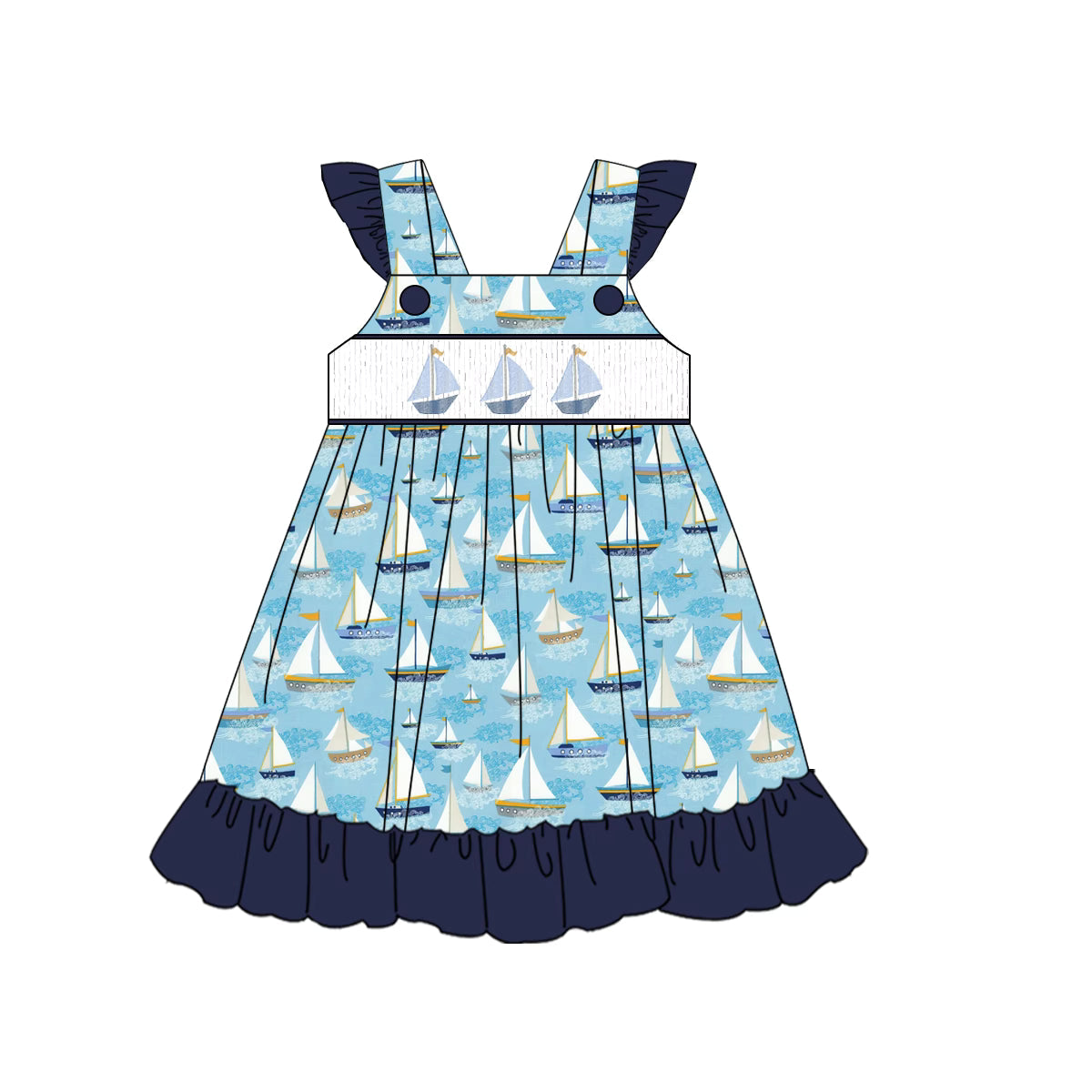 Sail away ruffle dress