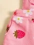 Strawberry Print Denim Overalls