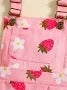 Strawberry Print Denim Overalls