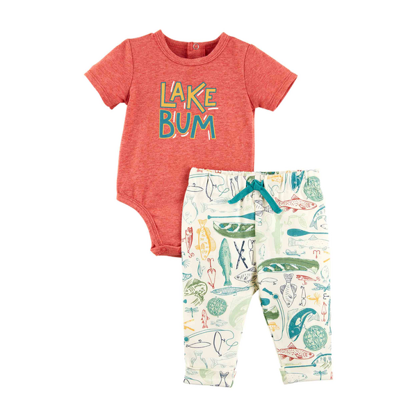 Lake Bum baby bodysuit set front view