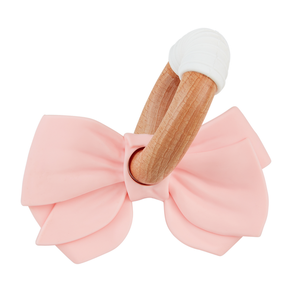 Bow silicone ring teether front view