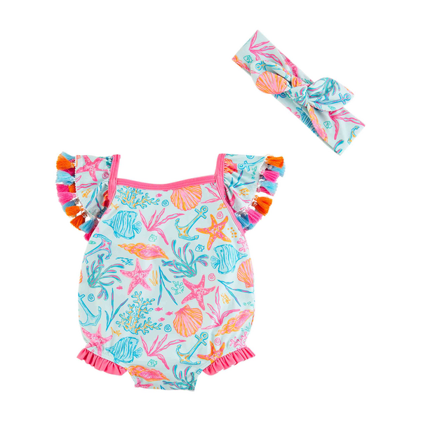 Sea swimsuit set front view
