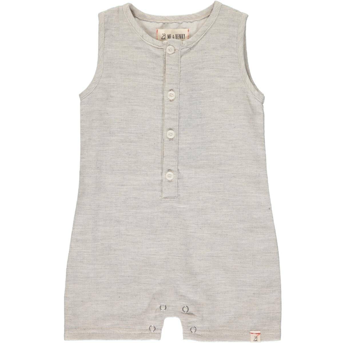 Child's cotton sandy playsuit romper by Me & Henry, stylish and breathable.