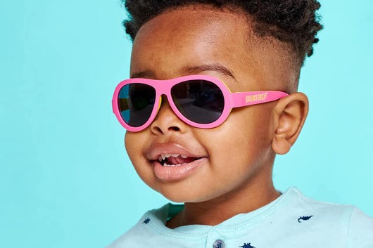 Pink Lemonade Two Tone Kids Aviator sunglasses, limited edition, BPA-free, UV400 protection, durable rubber frames.