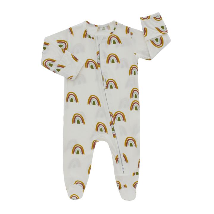 rainbow bamboo footed romper pajama - bamboo pajama