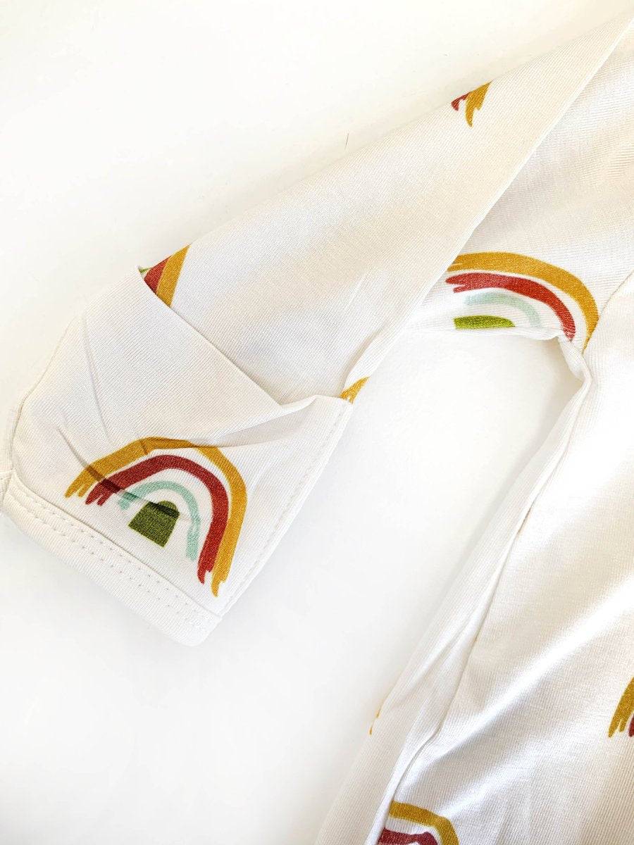 rainbow bamboo footed romper pajama - bamboo pajama