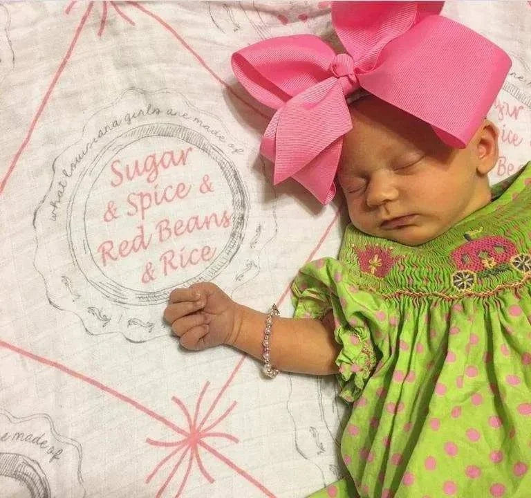 Louisiana Girls Swaddle Blanket front view