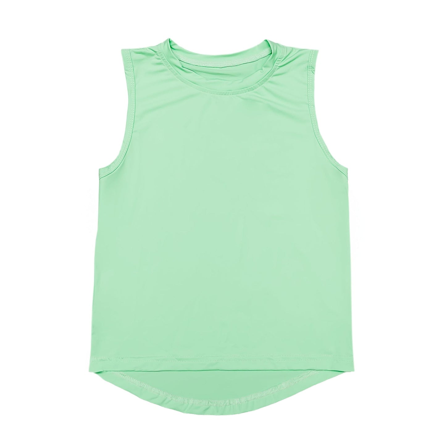 Neon green high low sleeveless kid tank top